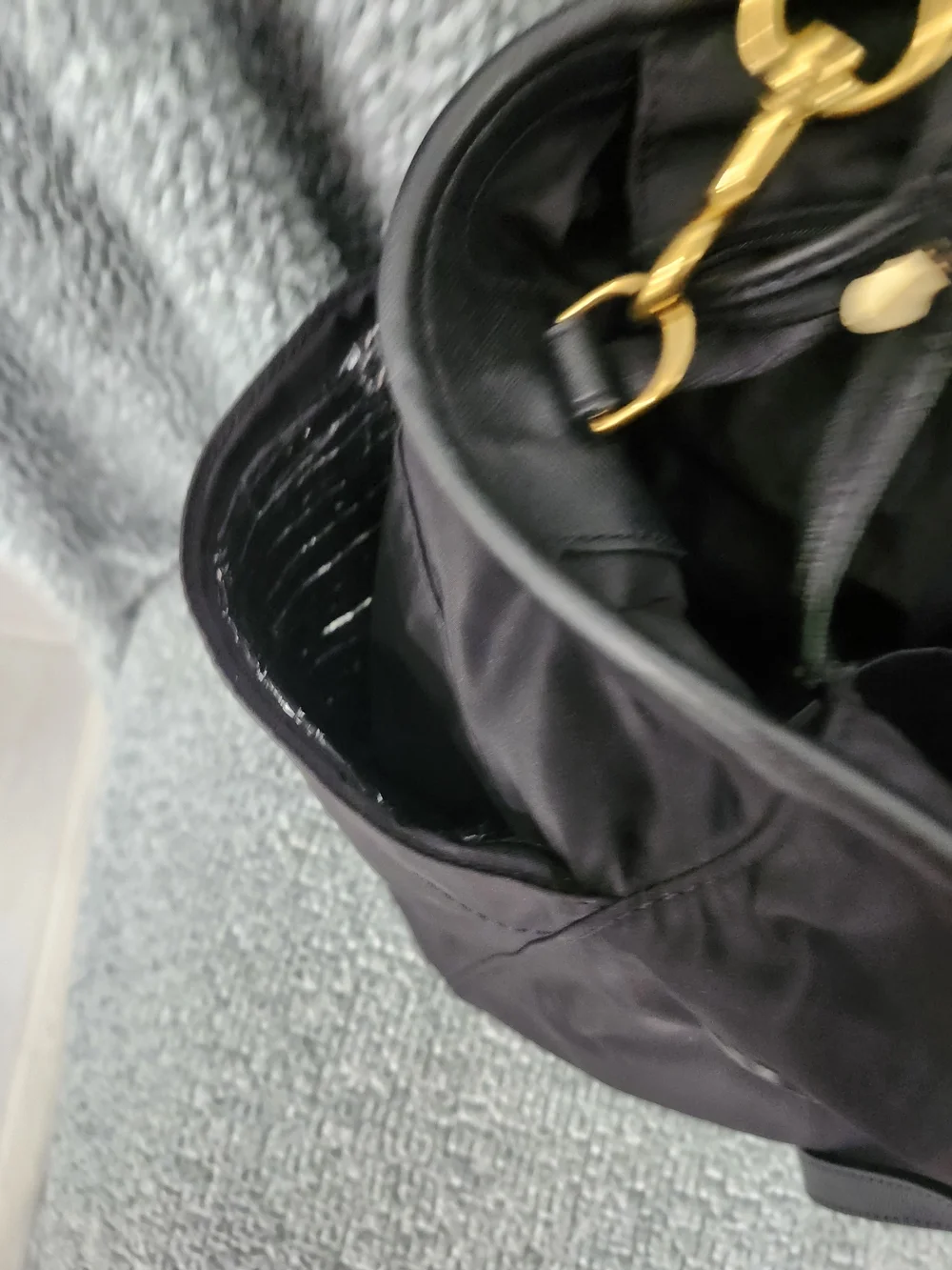 Tory Burch Black Nylon Tote with Gold Hardware